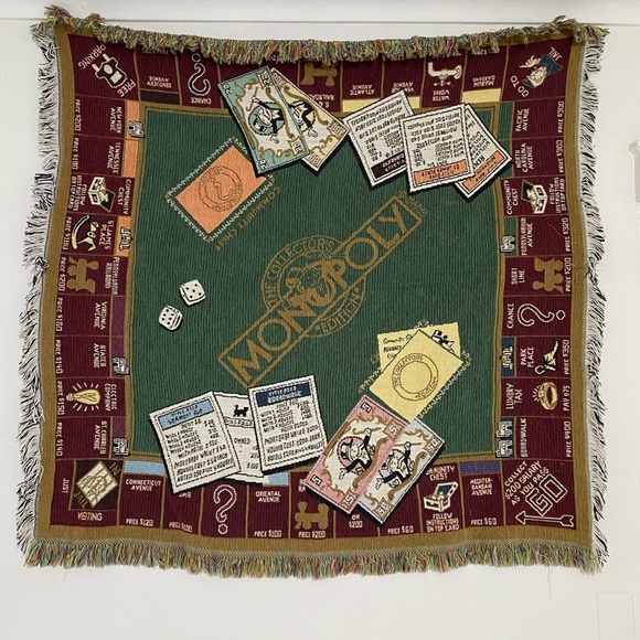 RARE The Monopoly Collectors Edition Throw/Afghan Goodwin Weavers - Picture 1 of 5